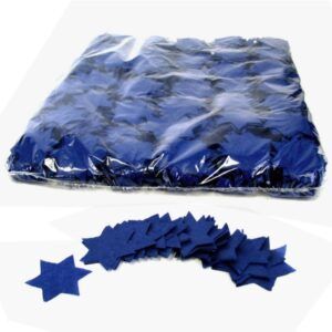 CON03DB – Confetti sterren donkerblauw papier 1kg