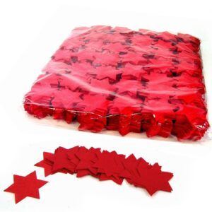 CON03RD – Confetti sterren rood papier 1kg