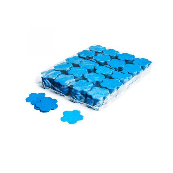 Confetti bloemetjes lichtblauw papier