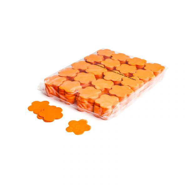 Confetti bloemetjes oranje papier