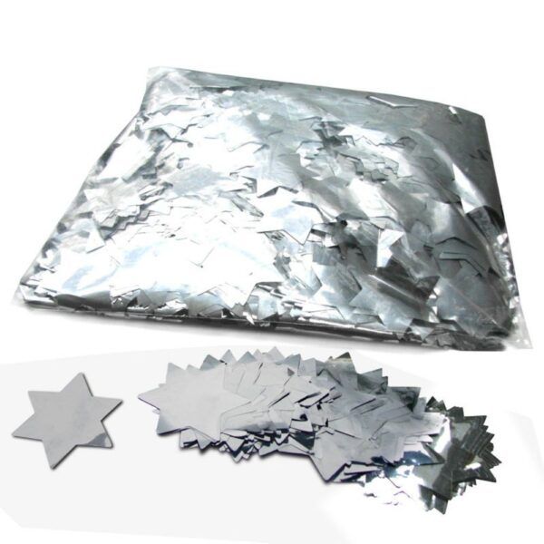 Confetti sterren zilver metallic 1kg