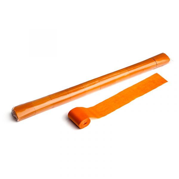 Streamer oranje papier 20m x 50mm